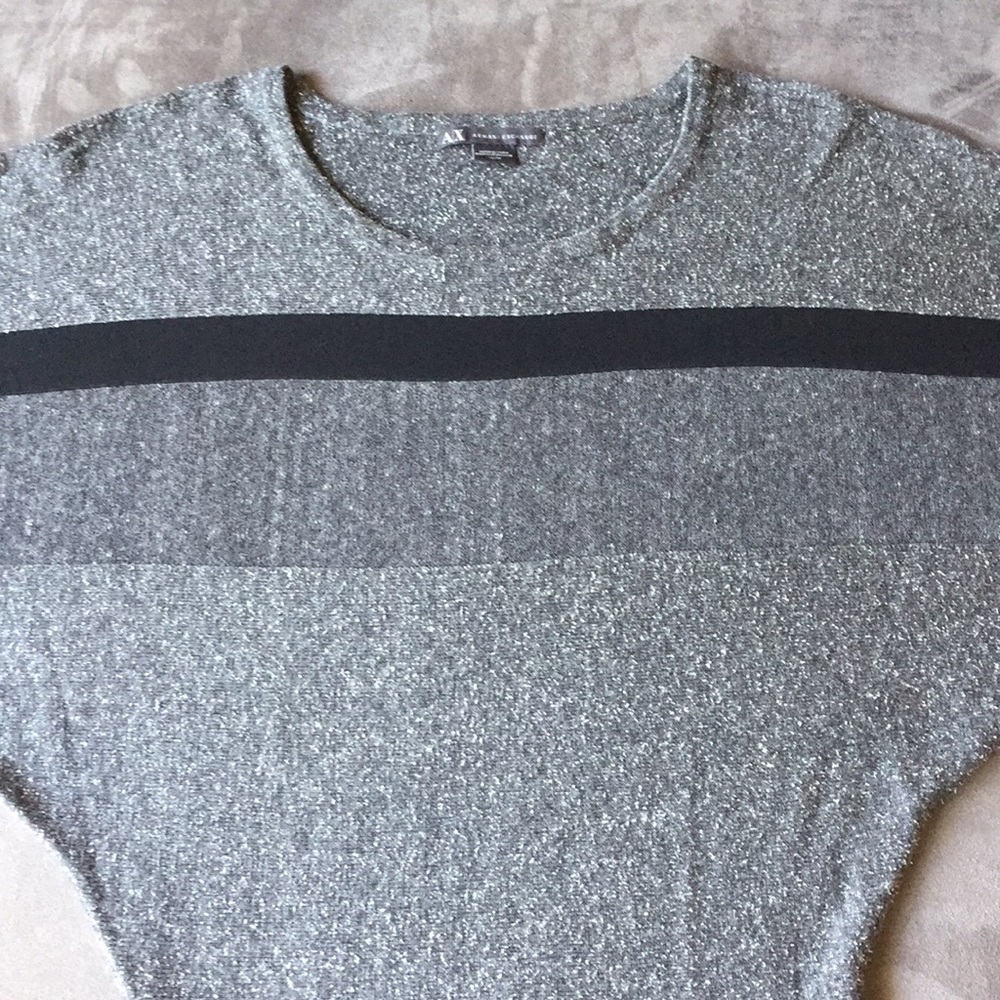Knit dress with sheer arms